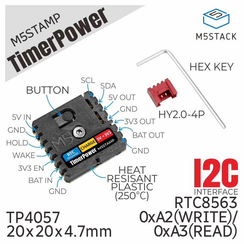M5Stack - M5Stack-Minuterie d'alimentation officielle M5Stamp, BM8563