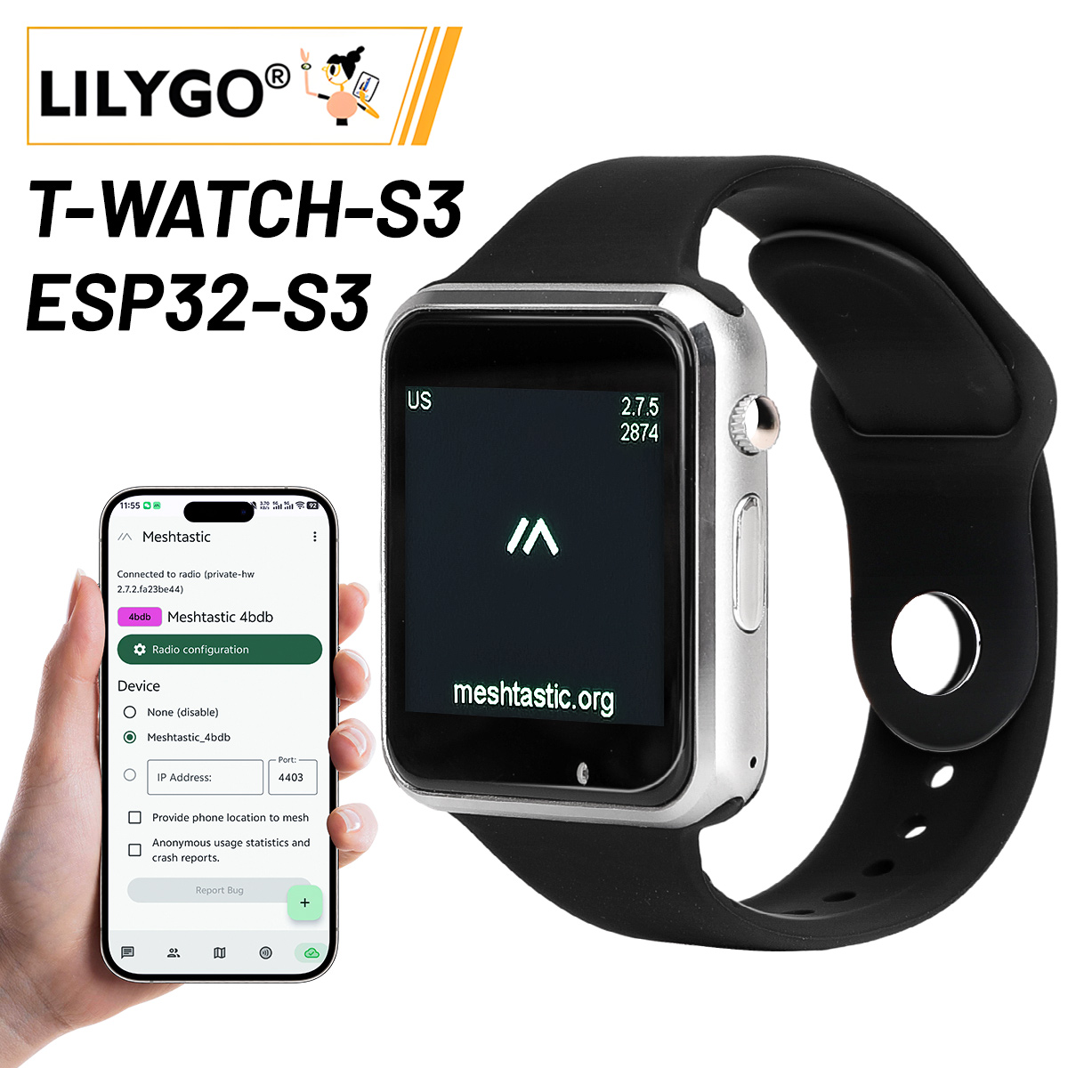 Ttgo T Watch - LILYGO T montre S3 Lora traqueur